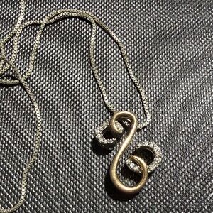 Jane Seymour Sterling 14k Rose Gold Diamond Pendant on 18" chain (2)